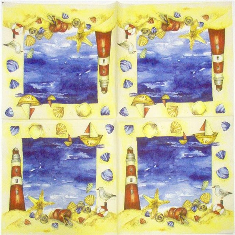 Tovagliolo "Mare con faro"