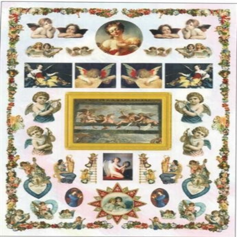 Carta decoupage "Angeli e musica"