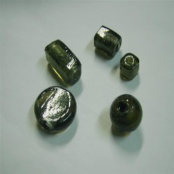 Lotto perle di vetro nere 20 pz