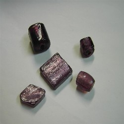 Lotto perle di vetro viola 33 pz