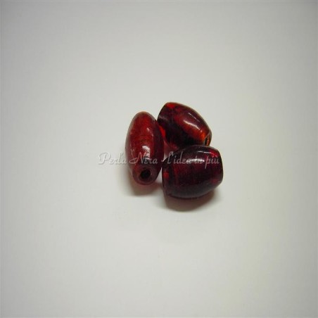Lotto perle di vetro rosso 48 pz