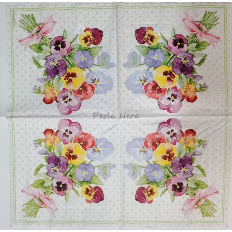 Tovagliolo "Mazzo di viole"