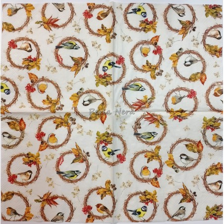 Tovagliolo "Ghirlande con uccellini"