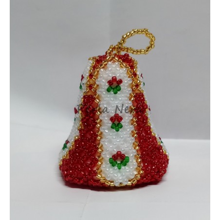 Campanella decorativa natalizia in perline - 5 cm