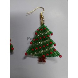 Orecchini natalizi handmade – alberi di Natale in perline